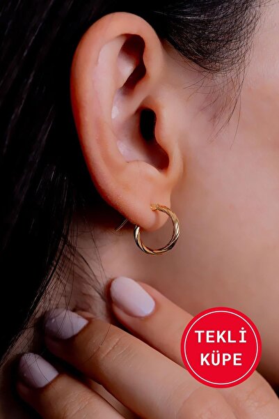 Bayar Gold 14 Ayar Altın Burgu Tekli Küpe