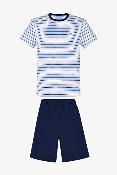 Penti Erkek Renkli Sail Line Şortlu Pijama Takımı