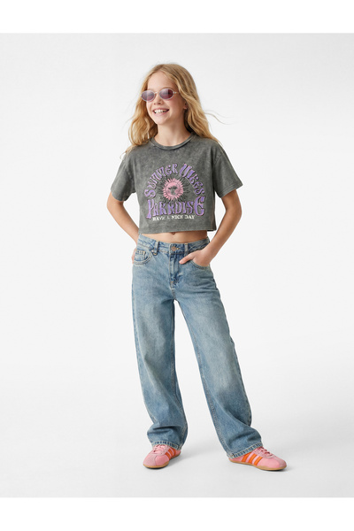 Koton Pamuklu Geniş Paça Denim Pantolon