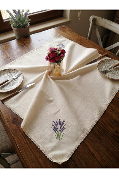 denizli hatırası Buldan Monica Fabric Authentic Lavender Embroidered 85X85 cm...