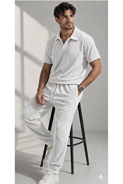 ATKGİYİM Men's Stylish and Comfortable Baggy Jacquard Sports Set - Black / Na...