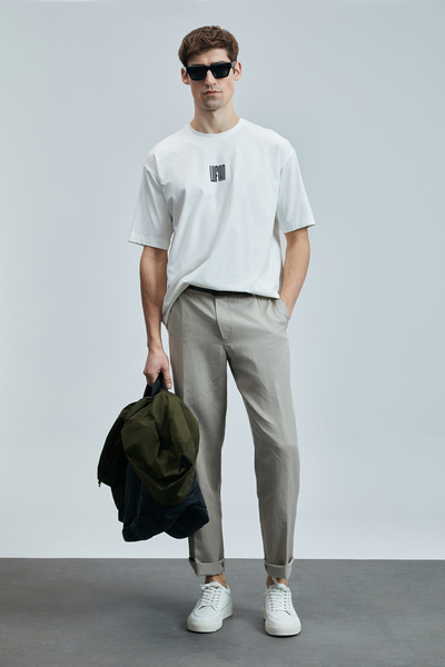 Lufian Helıx Modern Graphic T-Shirt Off-White