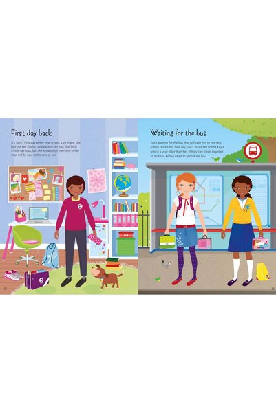 Usborne Carte pentru copii, Usborne , Sticker Dolly Dressing Back to School , 5+ ani