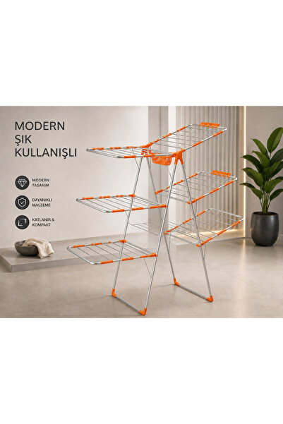 NOKHBA Abelıa 3 Katlı Çamaşır Askısı Nk-0605