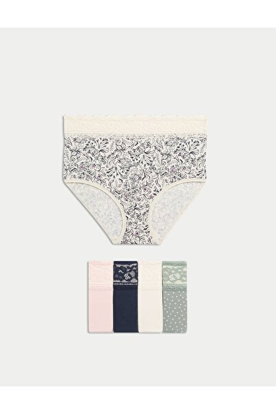 Marks & Spencer 5'li Dantel Detaylı Full Brief Külot Seti