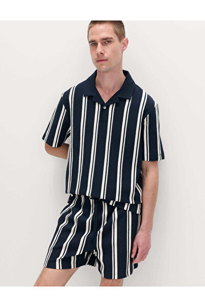 Marks & Spencer Çizgili Polo Yaka Üst