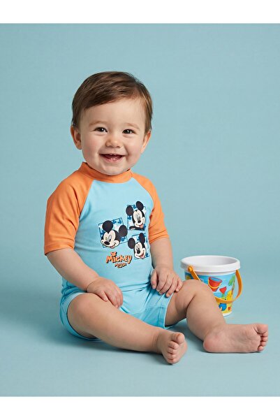 LC Waikiki Mickey Mouse Baskılı Erkek Bebek Tulum Mayo