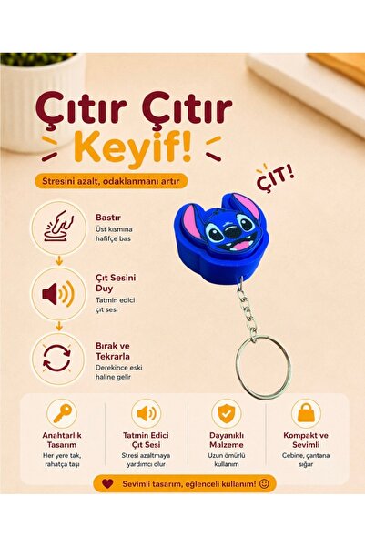 Buki'nin Atölyesi Μπρελόκ με χαρακτήρες Clicker Stitch, Παιχνίδι ανακούφισης ...