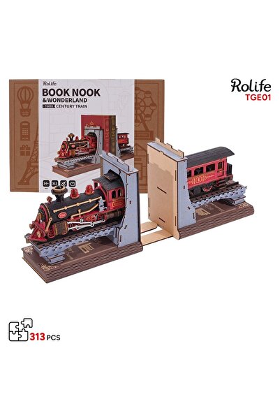 Rolife Puzzle 3D, Dioramă pentru Biblioteca Trenului Cărții, RoLife, 313 piese