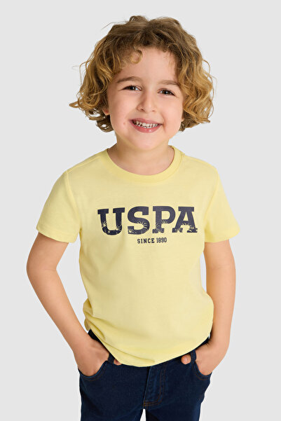 U.S. Polo Assn. Erkek Çocuk Açık Sarı Bisiklet Yaka Basic Tişört 50325607-VR004