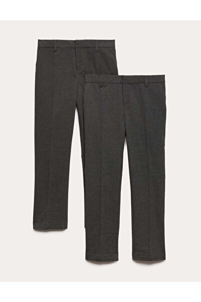 Marks & Spencer 2'li Erkek Çocuk Slim Fit Esnek Okul Pantolonu (2-18 Yaş)