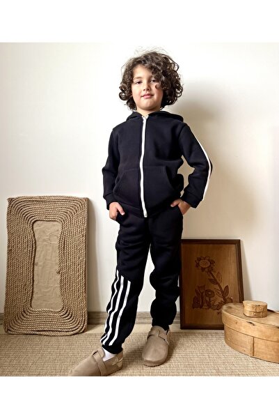 DİVİSTA Set de trening pentru copii unisex de culoare neagră