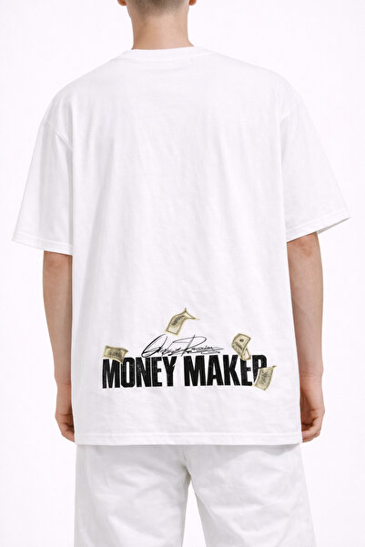 vulgariromania Tricou Oversize Negru Bărbați – Money Maker Print Streetwear - XXL, Black