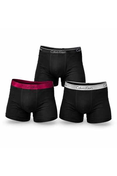 NoNameStore7 CK-Boxeri bărbătești, Set de 3, 95% Bumbac, Negru