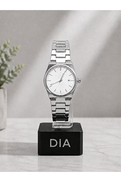 DIA Accessories Erkek Kol Saati Metal Kordon Takvimli Şık Tasarım Gümüş Renk ...