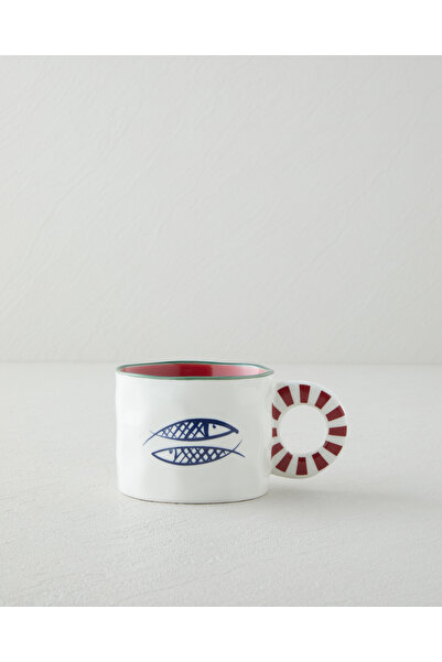 English Home Mariner Fishy New Bone China Kupa 260 ml Mavi - Kırmızı -Yeşil