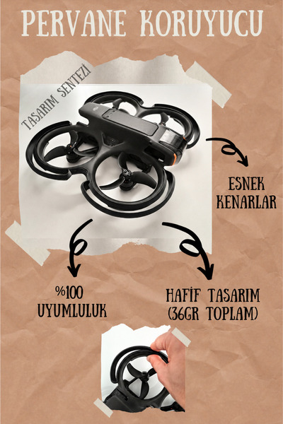 Tasarım Sentezi Dji Avata 2 Drone Uyumlu Esnek Pervane Koruyucu Carpisma Onle...