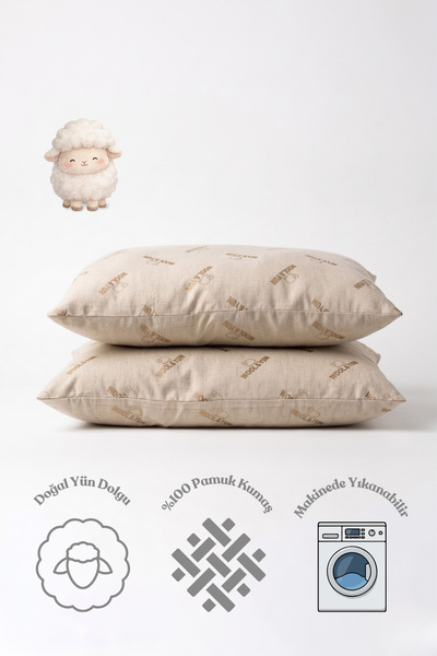 YONCA SLEEP WoolFill Yün Yastık - 50x70cm Krem - 1 Adet