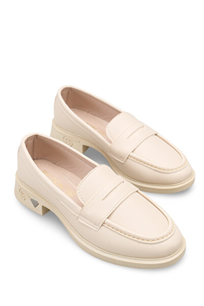 Riccon Mylmadia Kadın Loafer 0012665 Bej Cilt