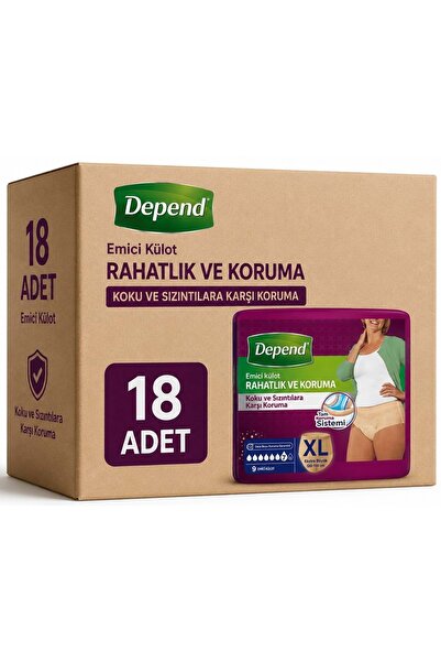 Depend Emici Külot Yetişkin Bezi XL - Extra Large Kadın 18 Adet (2PK*9)