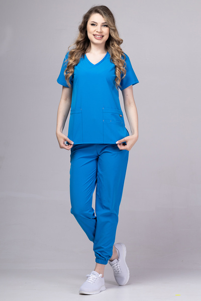 tag Costum medical PREMIUM EVA pentru femei, albastru regal