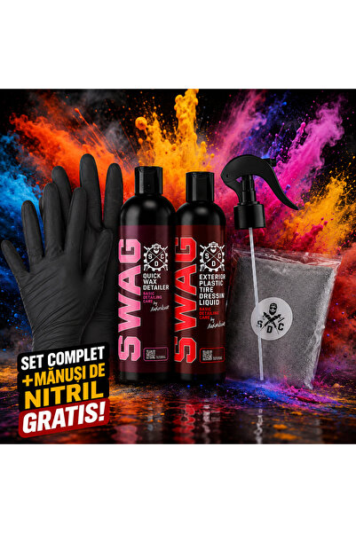 SWAG kit Solutie Profesionala Regenerare Plastic si Anvelope+ Ceara Lichida A...