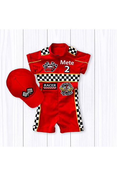 Mum Design Gifts ŞORTLU F1-FORMULA KIRMIZI YARIŞÇI KOSTÜMÜ