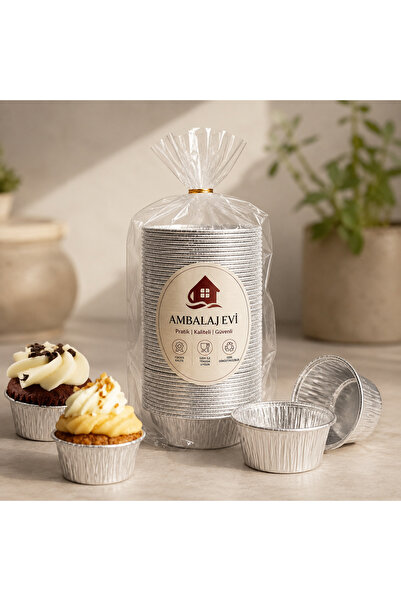 Ambalaj Evi Alüminyum Muffin Kek Ve Sufle Kapsülü tatlı sunum kasesi Alüminyu...