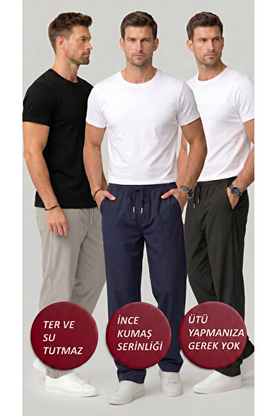 Leopars Erkek 3Lü Paket Paraşüt Oversize Pantolon Bol Paça Rahat Kalıp Günlük...
