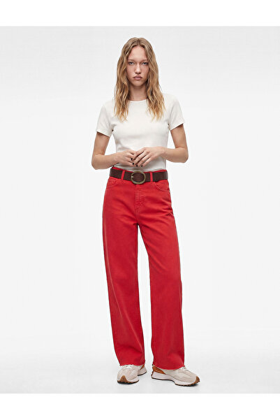 Koton Normal Waist Comfortable Fit Raw Hem Jean Pants - Culoette Jean