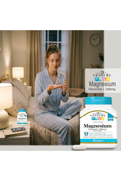 21century Magnesium Glycinate 200mg/ Serving 90 Cap