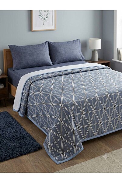 ŞENER HOME Star Polygon Patterned Sheet with Elastic Double Pique Set