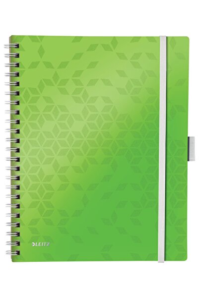 Leitz Caiet de birou spiralat A4 cu copertă PP verde, cu linii, Be Mobile Wow