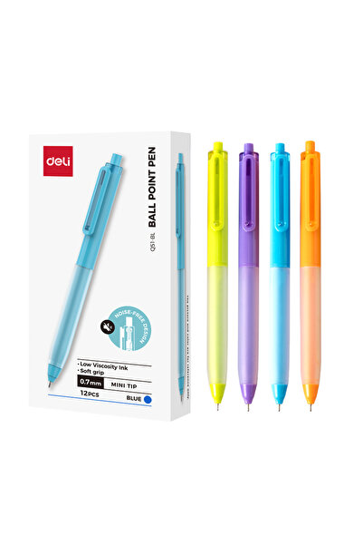 Deli Pix cu mecanism 0.7mm, corp albastru pastel, softgrip