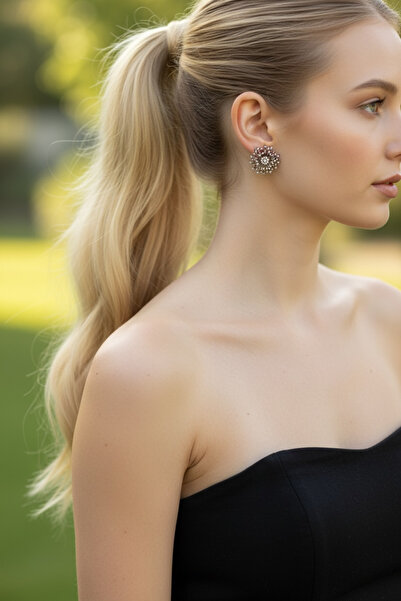 FUYA JEWELLERY Zirkon Taşlı Işıltı Küpe