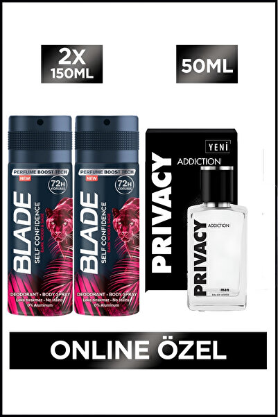 Privacy Man Addiction Edt Erkek Parfüm 50 Ml + Blade Self Confidence Erkek De...