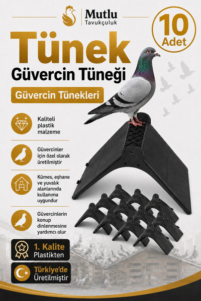 MUTLU TAVUKÇULUK Tünek Güvercin Bekar Tüneği 10 Adet Plastik Kuş Pigeon Yuva ...