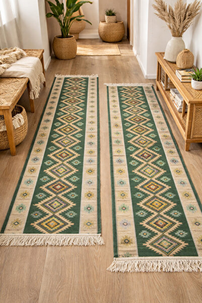 OEM 1+1 Covoare tradiționale, dimensiune 60 x 150 cm, verde