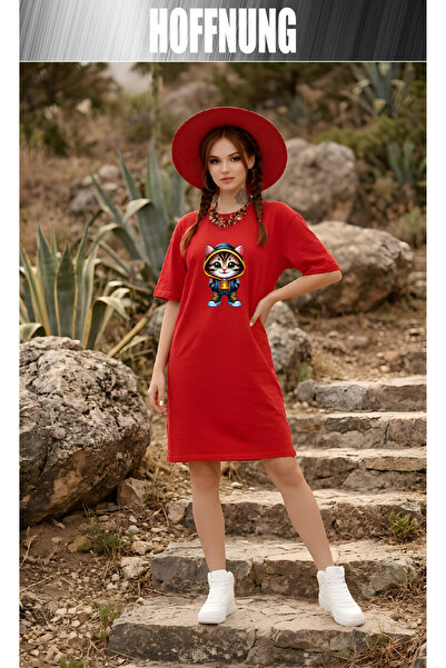 HOFFNUNG Tricou cu mânecă scurtă pentru femei, cu decolteu, rochie, cămașă de...