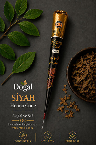 hennadibace Siyah Hint Kınası Külah Hint Kınası - Black Henna Cone Tattoo Hen...