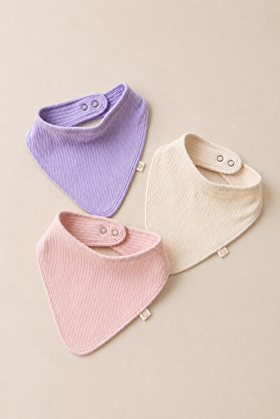Mai Perla Organic 3-Piece Snap-On Baby Girl Bib Set