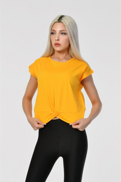 Zegy Tricou de damă cu umeri largi - galben