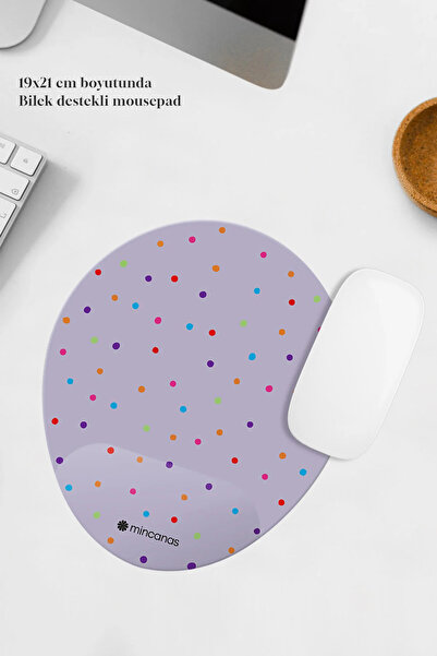 Mincanas Renkli Bilek Destekli Oval Mouse Pad Mouse Altlığı