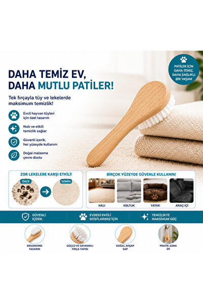 REMUVR Minik Temizlik Fırçası | Evcil Hayvan Tüy ve Leke Temizleme Fırçası Ah...