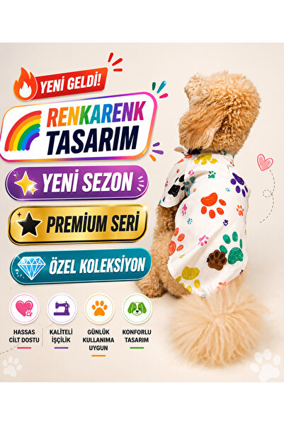Buf & Buf Paw Pal - Kedi Köpek Kıyafeti Gömleği Küçük Orta Irk İlkbahar Yaz P...