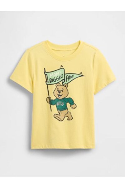 GAP Kids GAP Erkek Bebek Ayı Baskılı Kısa Kollu Bisiklet Yaka Tişört 1-5 Yaş ...