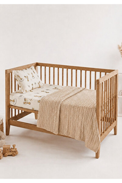 ngn collection Baby 3-Piece Pique Set 110X140 cm 100% Cotton Knitted Patterne...