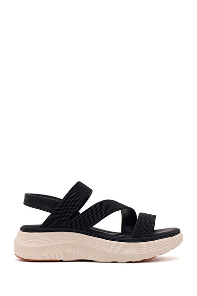 Derimod Women's Black Thick-Soled Fabric Comfort Sandals 26Sfe46416F