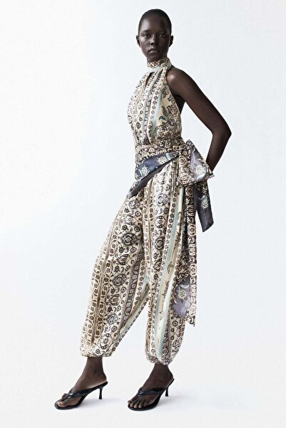 H&M Tie-detail halterneck jumpsuit