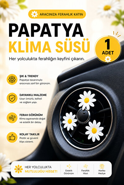 Rex Aksesuar Papatya Klima Süsü Tekli Yeni Tasarım Araç Havalandırma Izgara D...